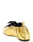 Ganni Gold Polyethylene Ballet Flats
