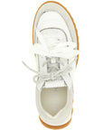 PINKO White Calfskin Athletic Sneakers