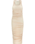 Elisabetta Franchi Beige Lycra Midi Dress