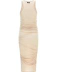 Elisabetta Franchi Beige Lycra Midi Dress