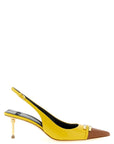 Elisabetta Franchi Bicolor Leather Mid Heel Pumps