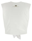 Elisabetta Franchi White Cotton Sleeveles T-Shirt