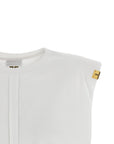 Elisabetta Franchi White Cotton Sleeveles T-Shirt