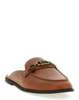 PINKO Brown Calfskin Flats
