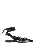PINKO Black Leather Ballet Flats
