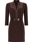 Elisabetta Franchi Brown Polyester Short Dress