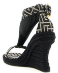 Balmain Black Polyester Wedge Sandals