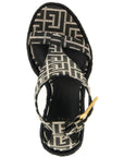 Balmain Black Polyester Wedge Sandals