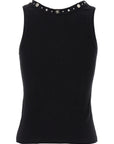 Versace Black Cotton Sleeveles T-Shirt