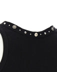 Versace Black Cotton Sleeveles T-Shirt