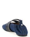 Ganni Blue Organic Cotton Ballet Flats