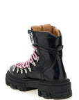 Ganni Black Polyester Lace-Up Boots