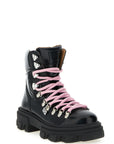 Ganni Black Polyester Lace-Up Boots