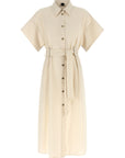 PINKO Beige Cotton Midi Dress