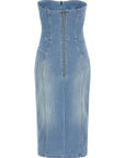 Elisabetta Franchi Blue Cotton Midi Dress