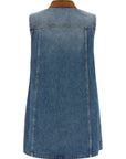 Versace Blue Cotton Short Dress