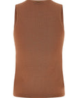 Twinset Brown Cotton Sleeveles T-Shirt