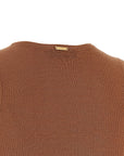 Twinset Brown Cotton Sleeveles T-Shirt