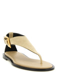 Balmain Beige Calfskin Flat Sandals