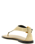 Balmain Beige Calfskin Flat Sandals