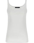 Dolce & Gabbana White Cotton Sleeveles T-Shirt