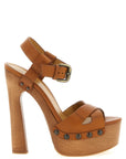 Dsquared² Brown Calfskin Stiletto Heel Sandals