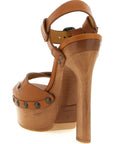 Dsquared² Brown Calfskin Stiletto Heel Sandals