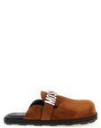 Moschino Brown Calfskin Clogs