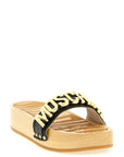 Moschino Black Calfskin Slides