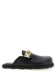 Moschino Black Calfskin Clogs
