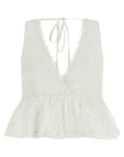 PINKO White Cotton Sleeveles T-Shirt