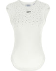 Off-White White Viscose Sleeveles T-Shirt