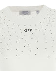 Off-White White Viscose Sleeveles T-Shirt