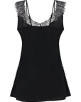 PINKO Black Viscose Sleeveles T-Shirt