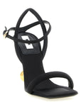 Moschino Black Viscose Stiletto Heel Sandals