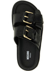 Moschino Black Calfskin Slides