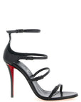 Christian Louboutin Black Goatskin Stiletto Heel Sandals