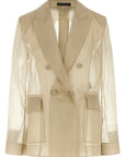 Max Mara Beige Silk Blazer
