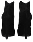 Alaïa Black Leather Ankle Boots