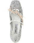 Jimmy Choo Silver Tencel Ballet Flats