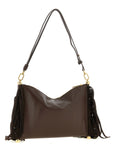 Furla Brown Lamb Leather Shoulder Bag