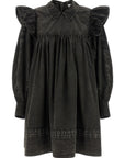 Ganni Black Organic Cotton Short Dress