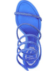 RENE CAOVILLA Blue Viscose Stiletto Heel Sandals