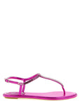 RENE CAOVILLA Fuchsia Viscose Flat Sandals