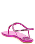 RENE CAOVILLA Fuchsia Viscose Flat Sandals
