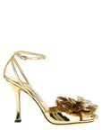 Jimmy Choo Gold Leather Stiletto Heel Sandals
