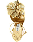 Jimmy Choo Gold Leather Stiletto Heel Sandals