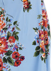 Dolce & Gabbana Blue Silk Midi Dress