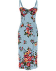 Dolce & Gabbana Blue Viscose Midi Dress