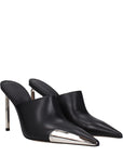 Off-White Black Leather High Heel Pumps